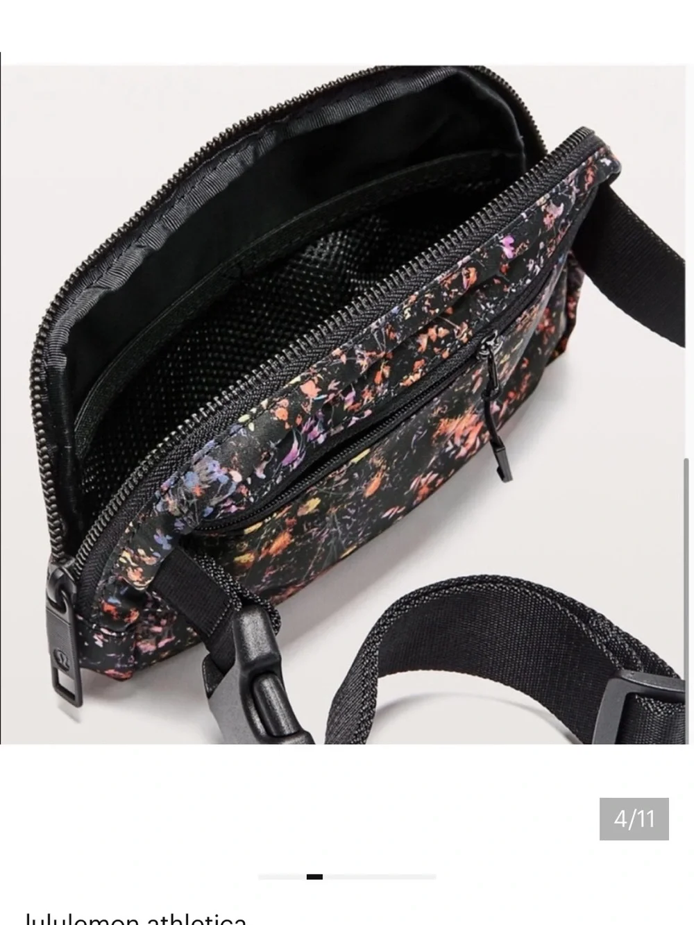 Rare lululemon athletica Black Multi Floral-Print bag belt